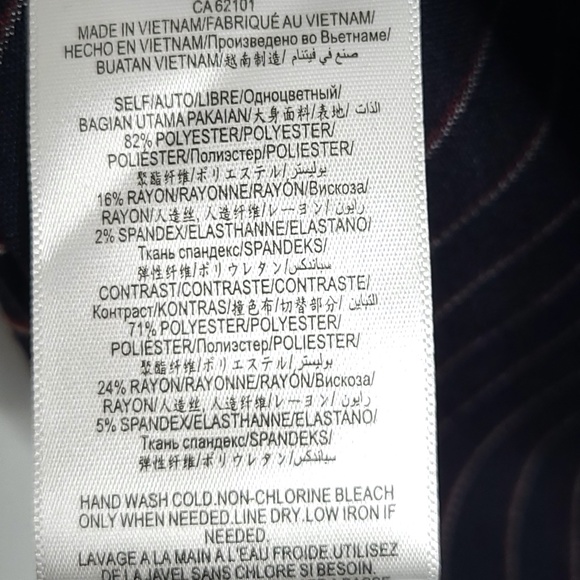 BCBGeneration Navy Burgundy Striped Mini Skirt Full Length Exposed Zipper Size 4 - Picture 8 of 11